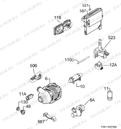 Взрыв-схема посудомоечной машины Zanussi ZDT250 - Схема узла Electrical equipment 268